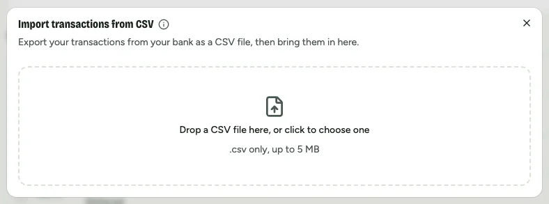 AI Budgie’s import window, with a CSV file being chosen